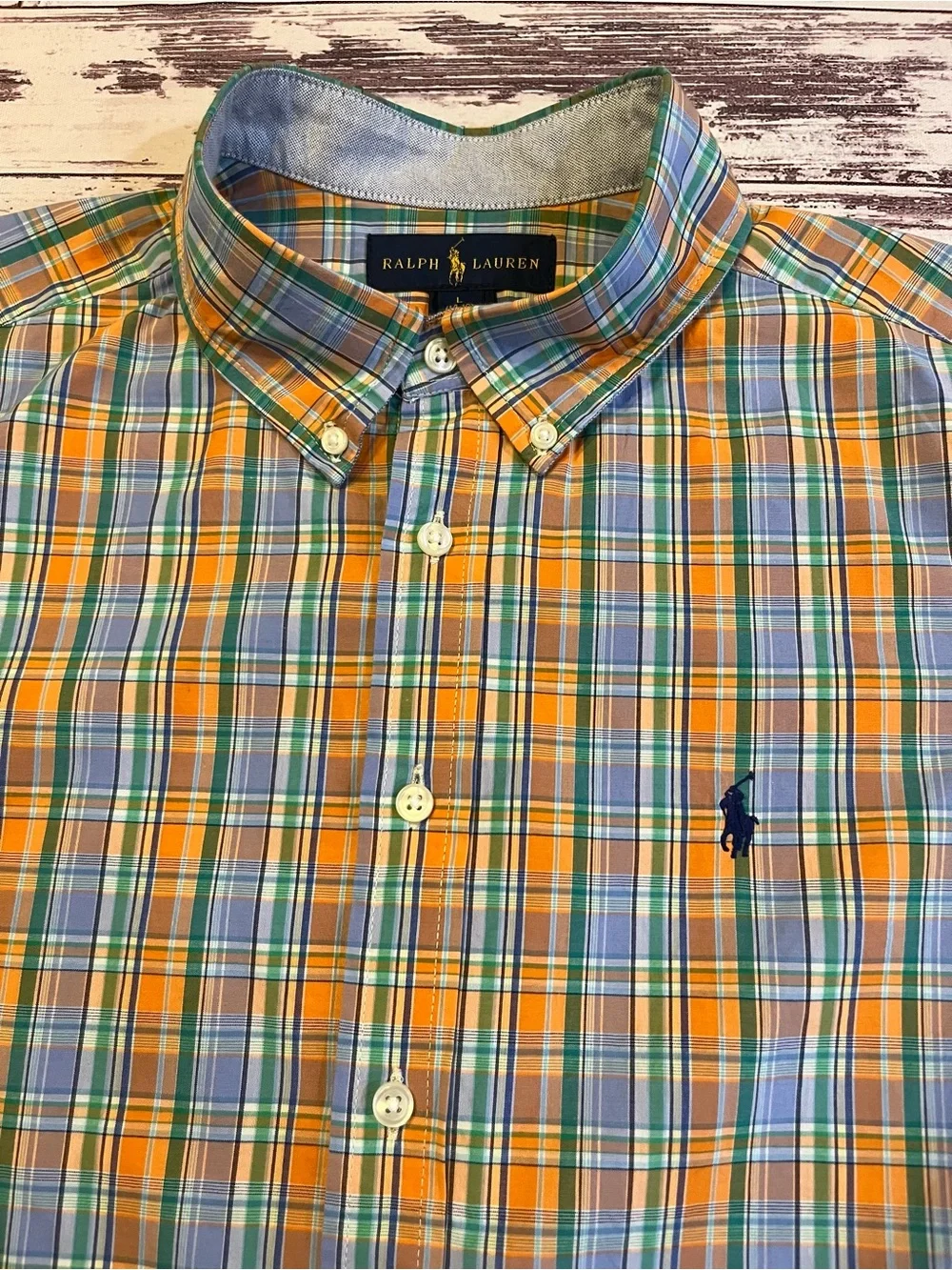 Ralph Lauren Plaid Button Down Shirt Boy’s 14/16 Pony Logo S/S